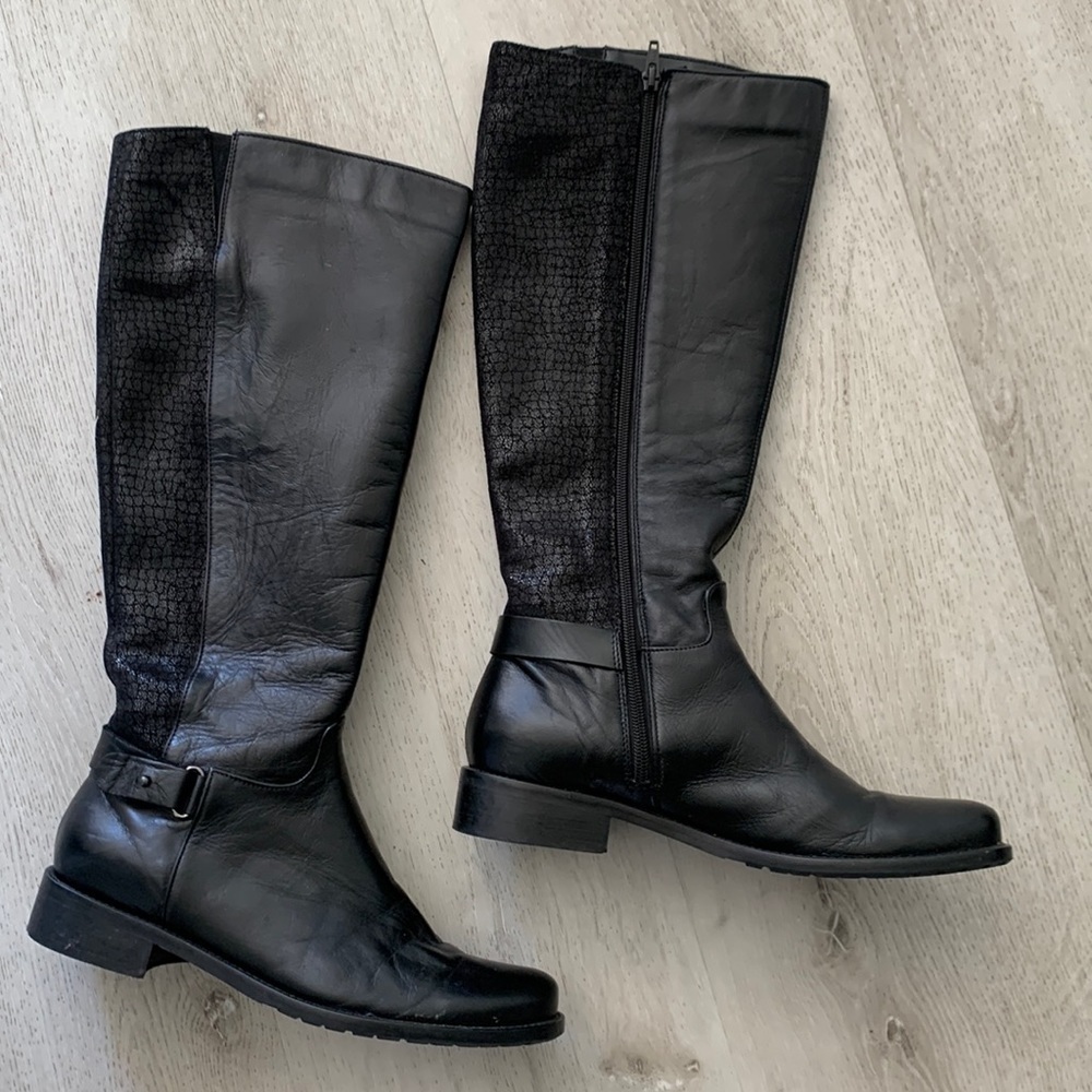 Sesto Meucci Black Textured Over the Knee Boots